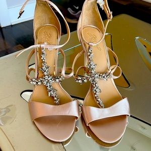 Champagne bejeweled Badgley Mischka size 10.